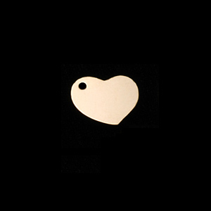 Metal Stamping Blanks Gold Filled Heart Tag with Side Hole, 22g